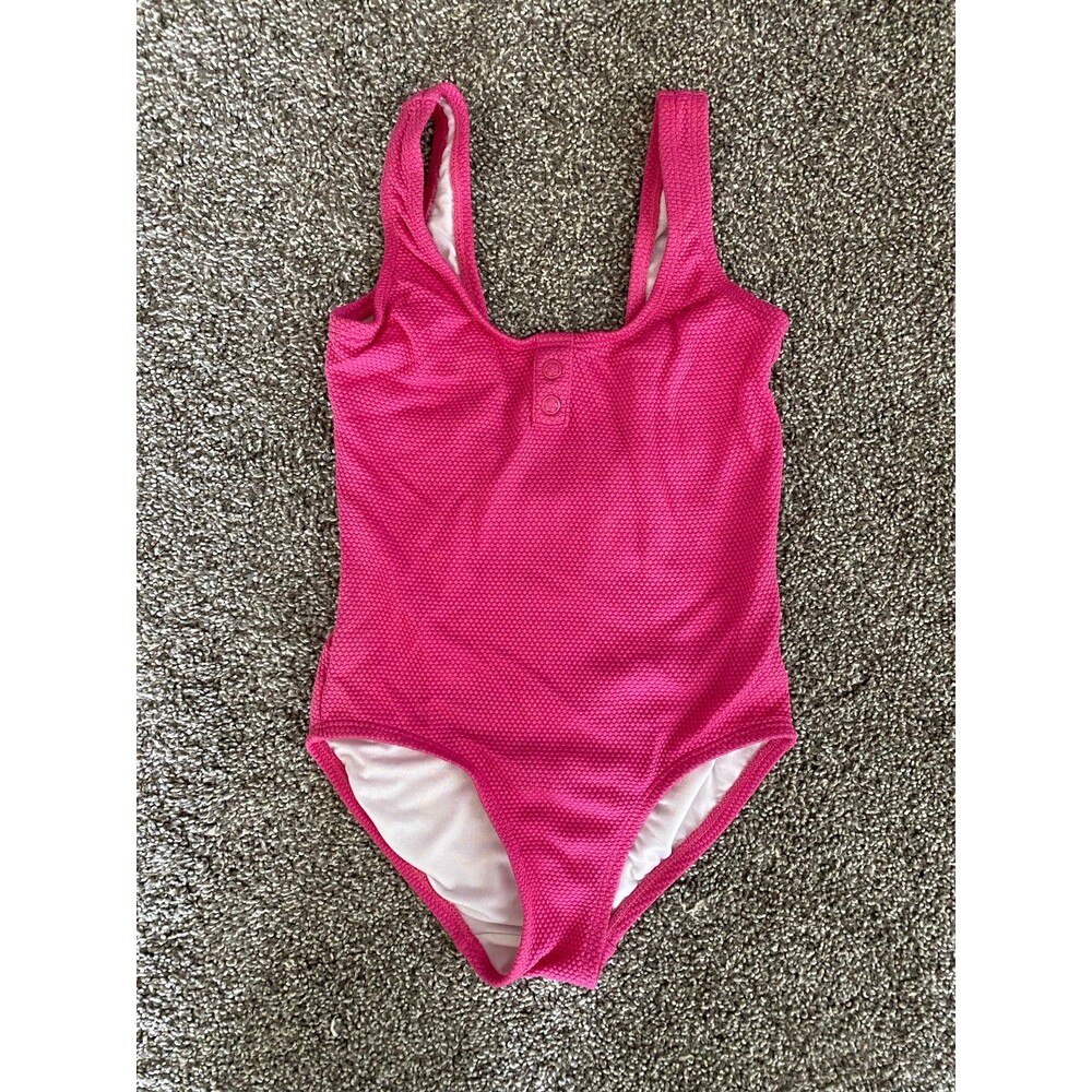Old Navy Girls One-Piece Swimsuit Pink Textured Scoop Back Size XS (5)